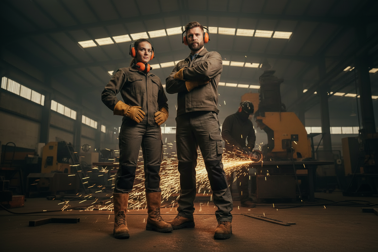 PPE Collection - Tradespeople with Background Sparks