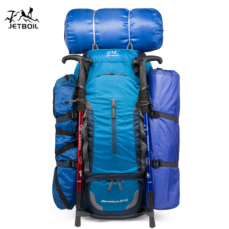 Jebote 60L Large Capacity Hiking Backpack for Outdoor Use