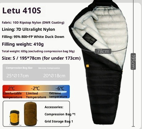 Ultralight Down Sleeping Bag for Camping & Hiking
