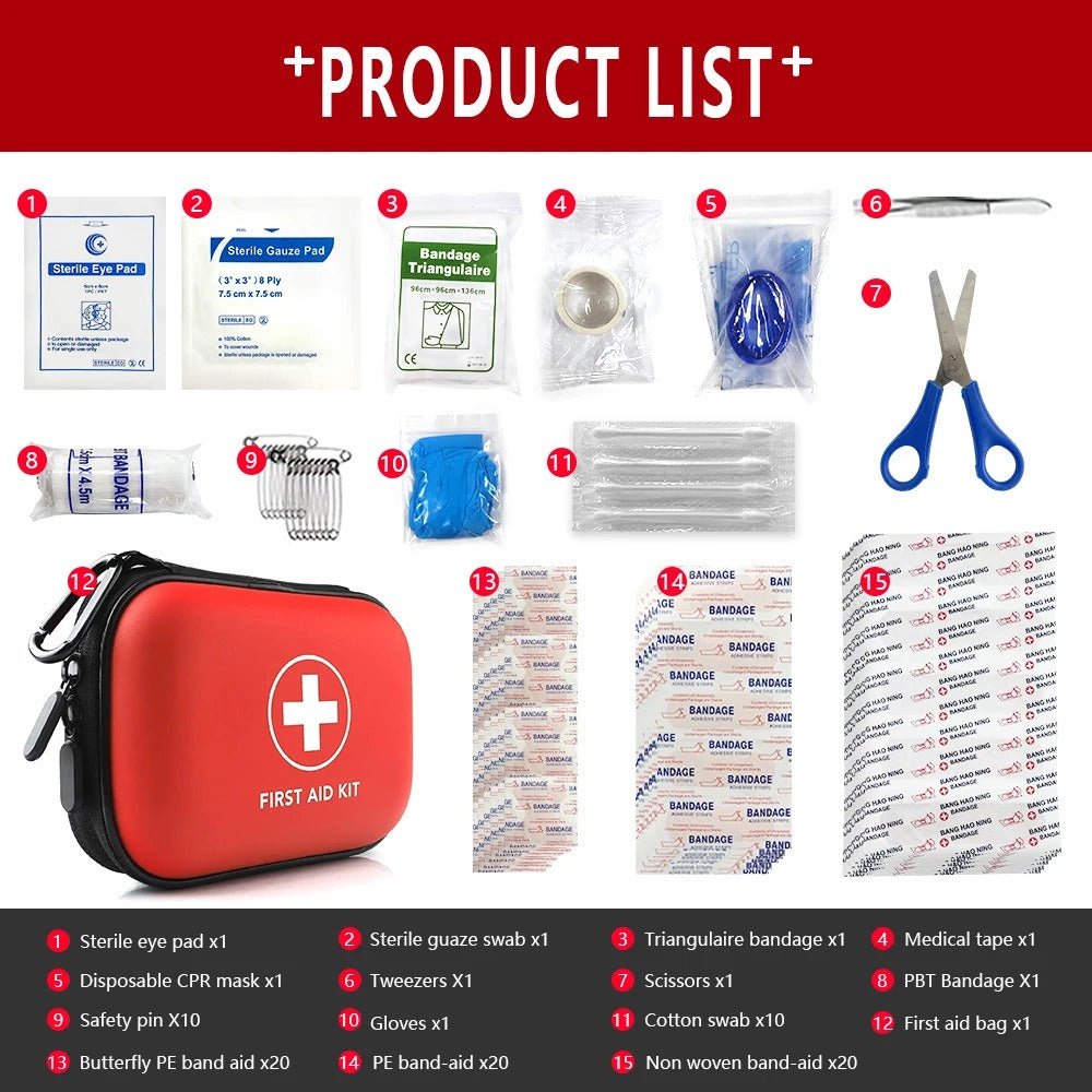 Compact First Aid Bag & 90-Piece Kit