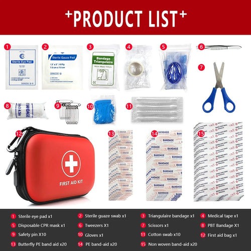 Compact First Aid Bag & 90-Piece Kit