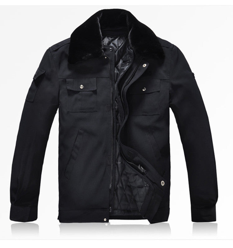 Winter Security Cotton Jacket — Thick Warm Workwear | Men's Insulated Jacket