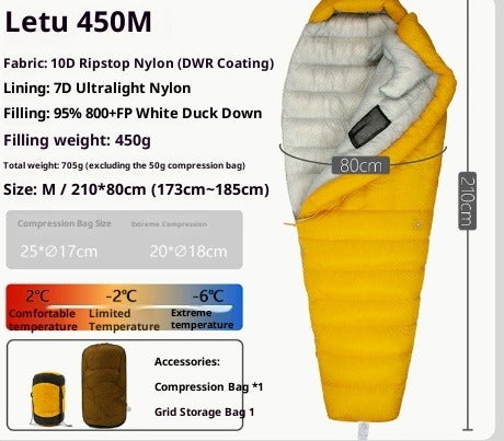Ultralight Down Sleeping Bag for Camping & Hiking