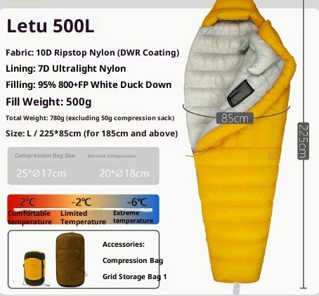 Ultralight Down Sleeping Bag for Camping & Hiking