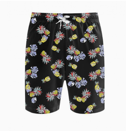 Mathias Shorts - Brown Men's Swim Trunks with Print