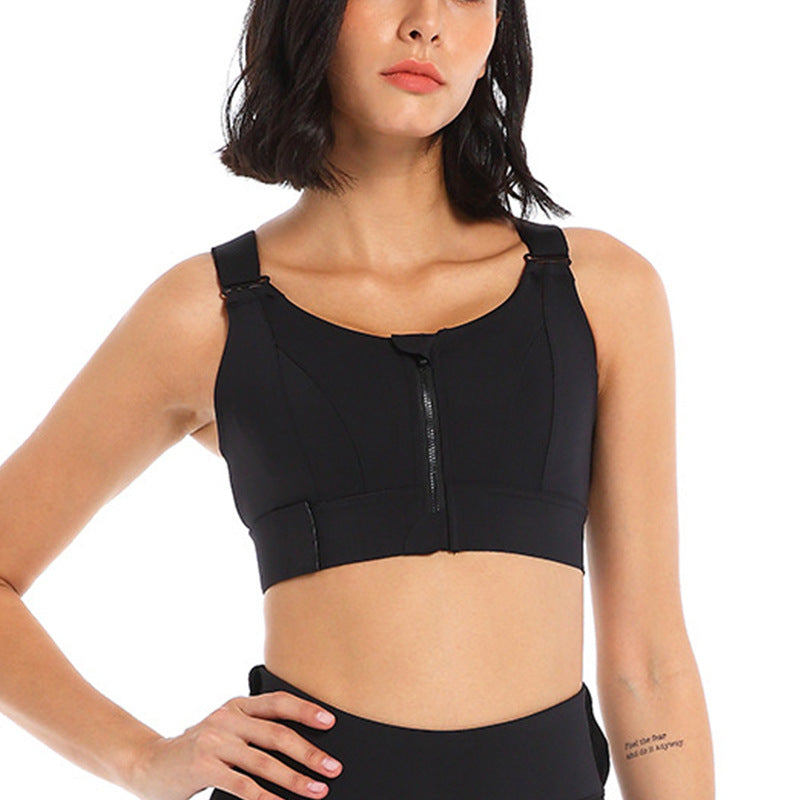 High-Impact Sports Bra for Plus-Size Women - Front-Zip Workout Bra