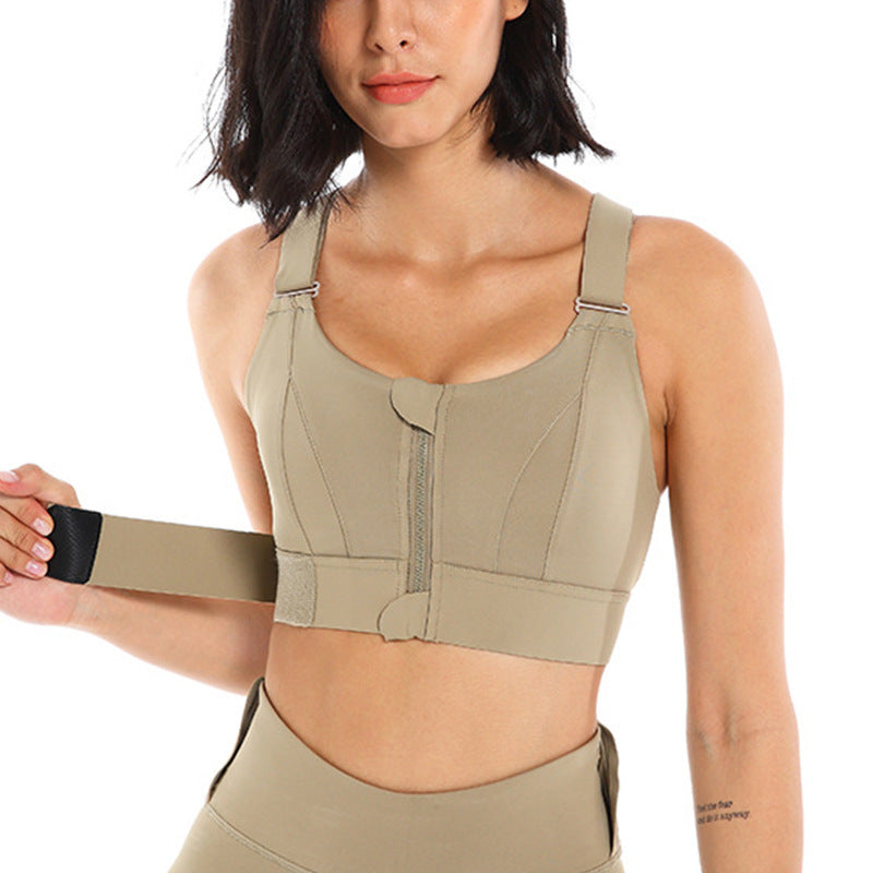 High-Impact Sports Bra for Plus-Size Women - Front-Zip Workout Bra