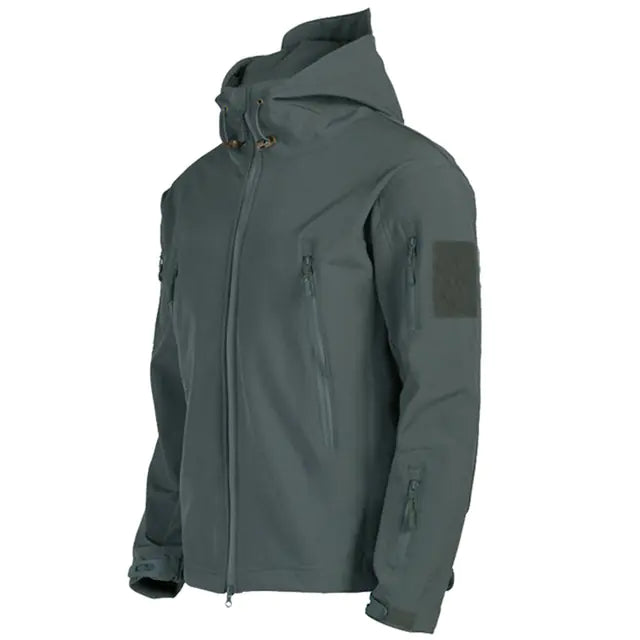 Men's Tactical Shark Skin Softshell Jacket — Waterproof Fleece Lined | Outdoor & Hiking