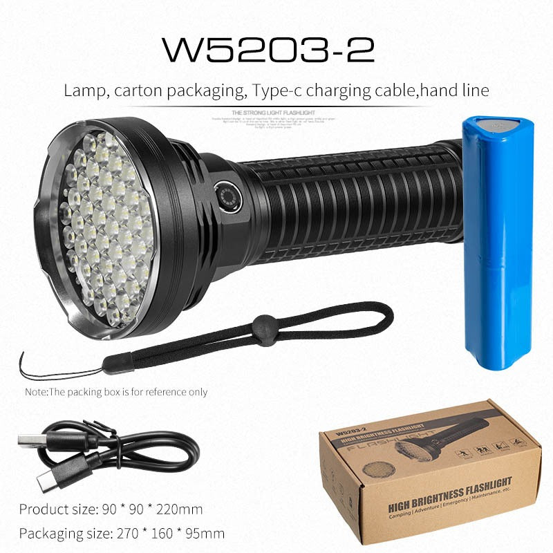 High-Power LED Flashlight — Rechargeable Aluminium Torch for Outdoor, Emergency & Self-Defence
