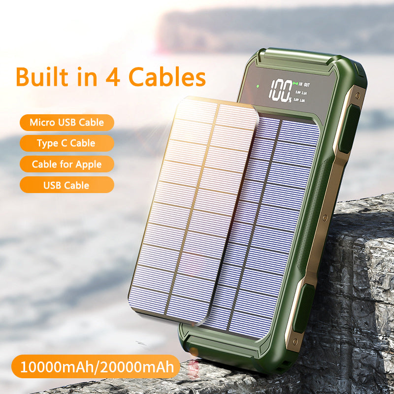 Solar Power Bank with Type C Fast Charging — 20000mAh Solar Charging | Outdoor & Travel
