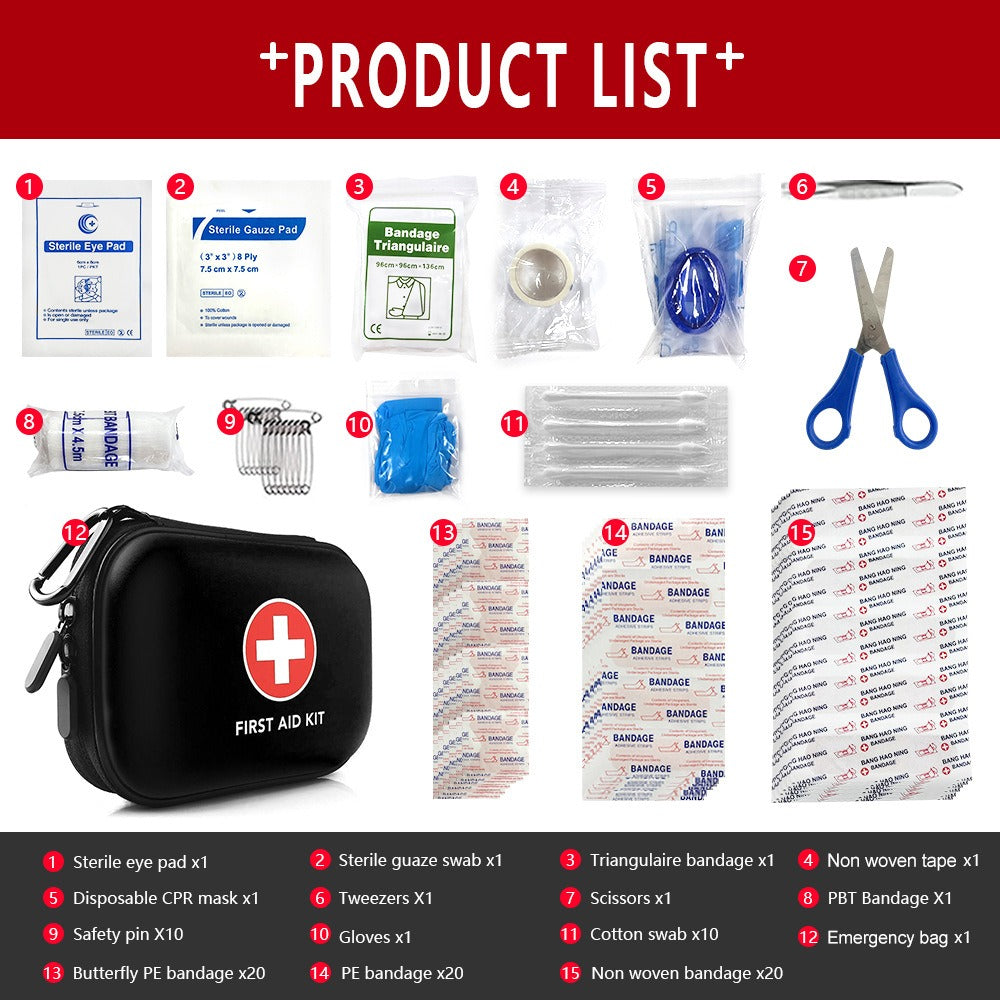 Compact First Aid Bag & 90-Piece Kit