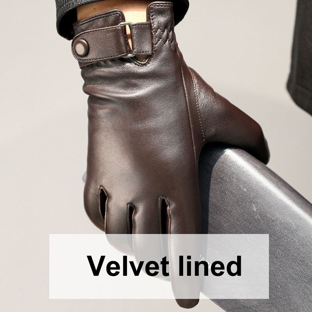 Men's Sheepskin Leather Gloves — Warm Velvet Lined | Driving & Outdoor