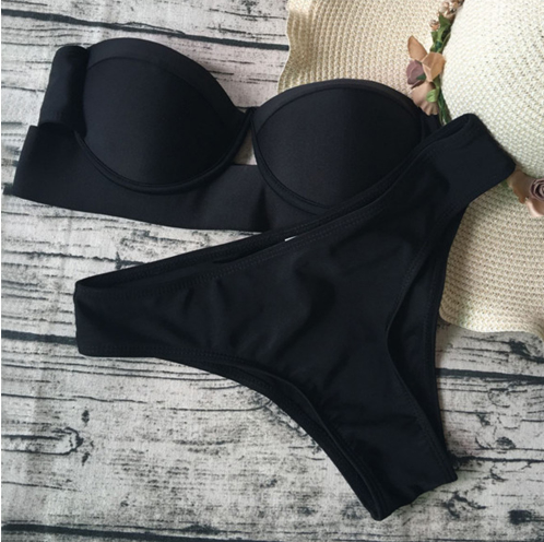 Women's Black Two-Piece Bikini Set