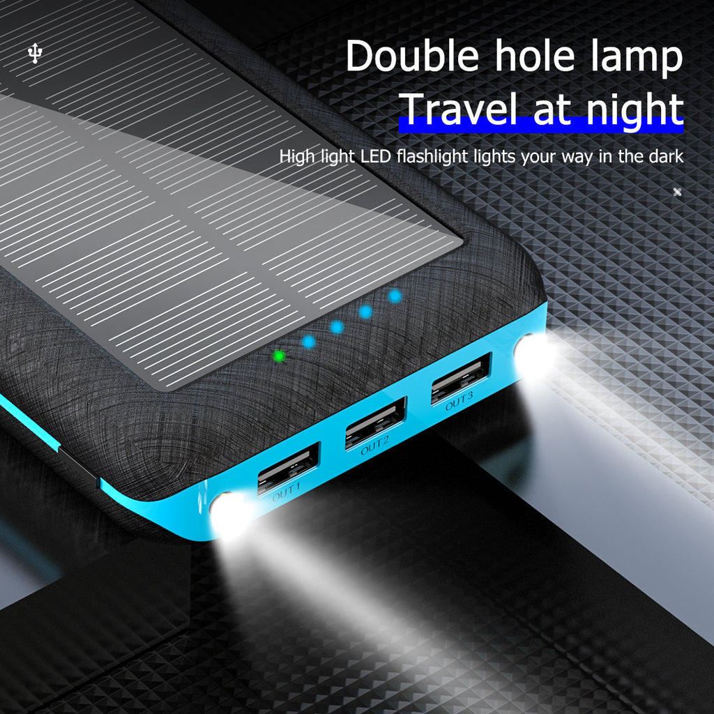Solar Power Bank 3 USB — 10W Fast Charge 10000 & 20000mAh | Outdoor