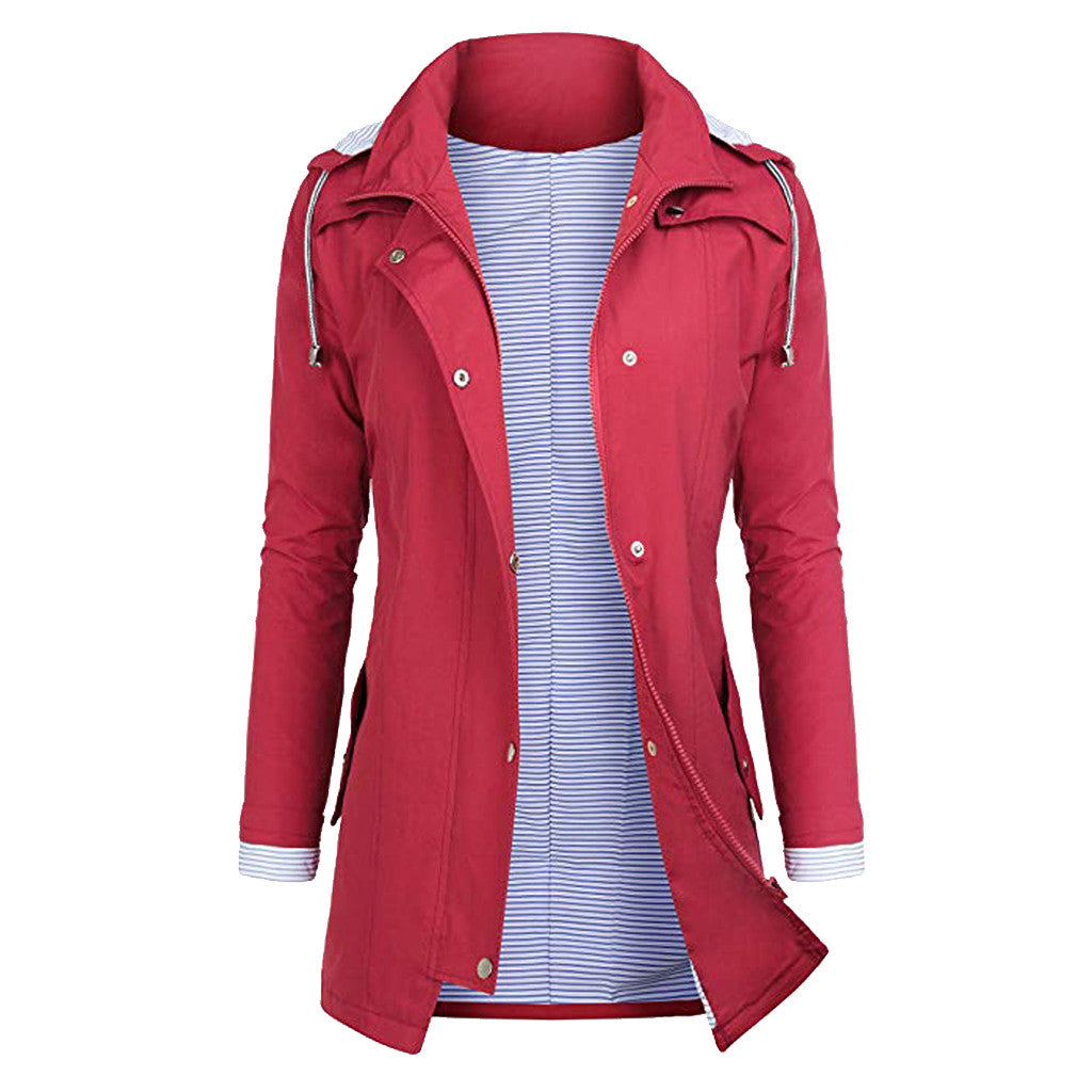 Lightweight Waterproof Hooded Women's Rain Jacket