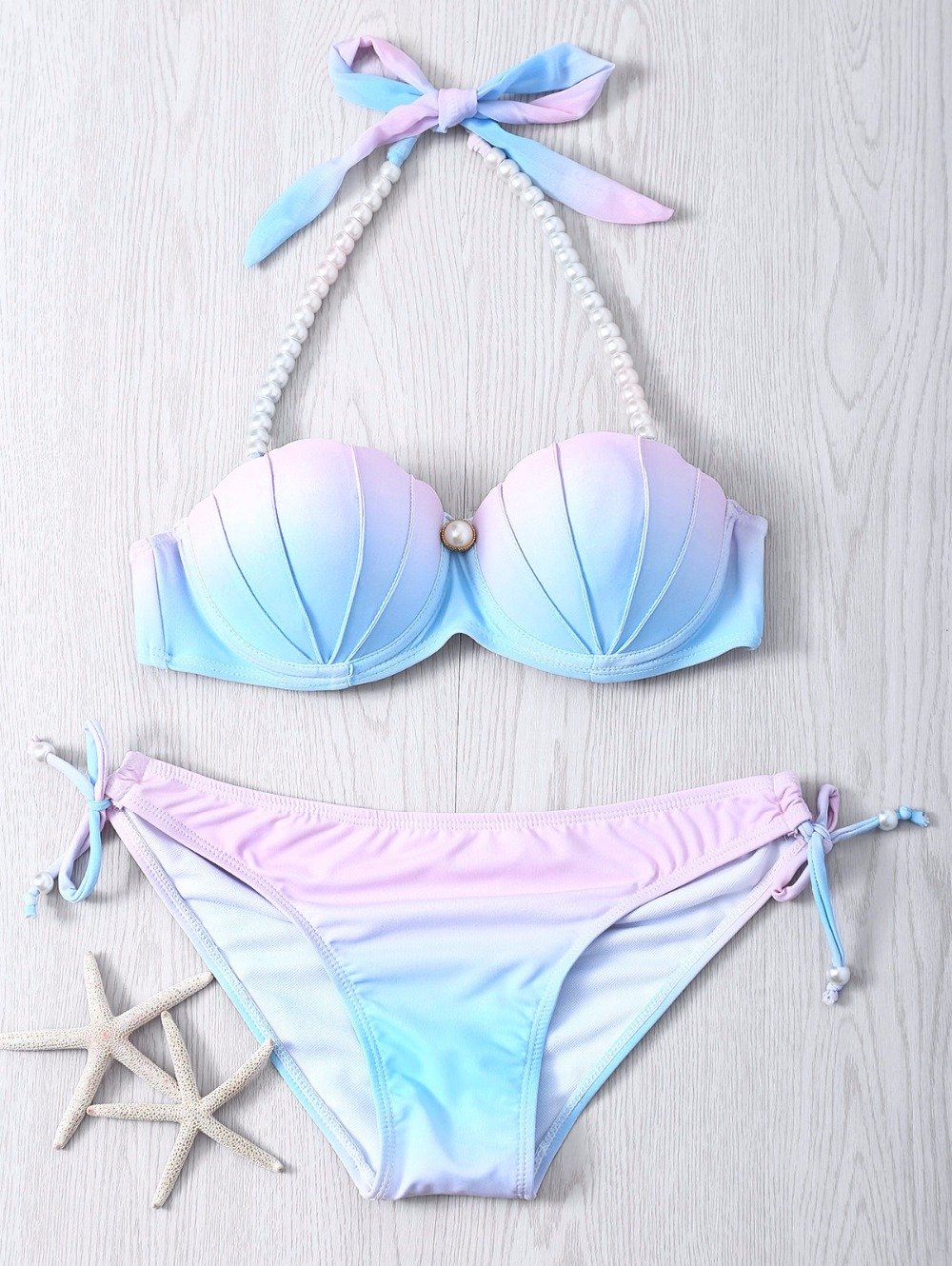 Women’s Pastel Shell Bikini Set