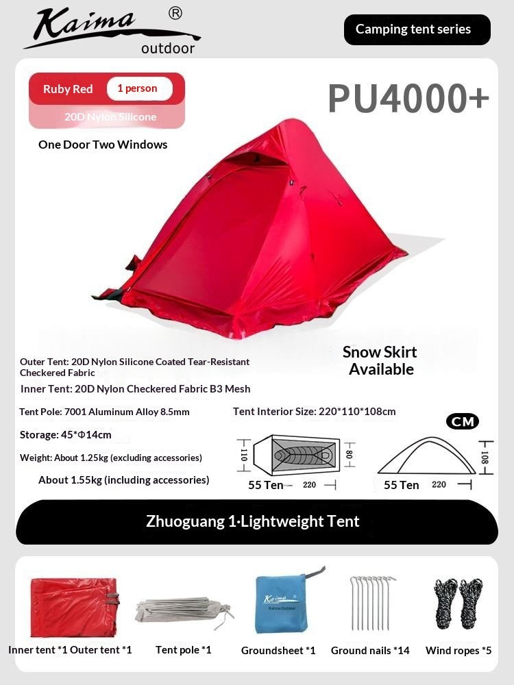 Waterproof Windproof Camping Tent for 1-2 People