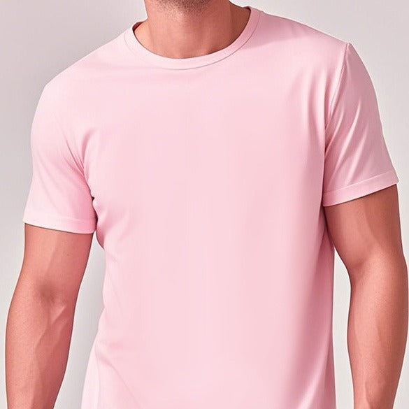Solid Casual Crewneck T-Shirt — Loose Fit Pure Cotton | Men's Everyday Tee