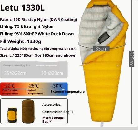 Ultralight Down Sleeping Bag for Camping & Hiking