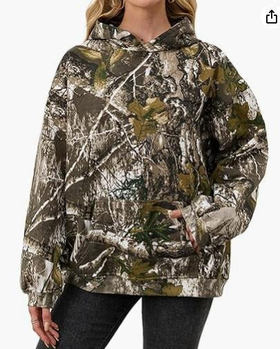 Women's Camouflage Wool Oversized Hoodie