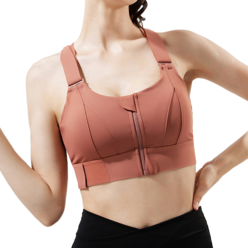 High-Impact Women's Sports Bra with Front Zipper