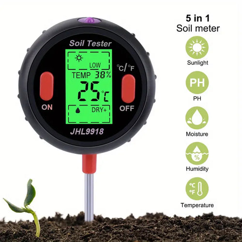 5-in-1 Soil pH Water Moisture Meter for Plants