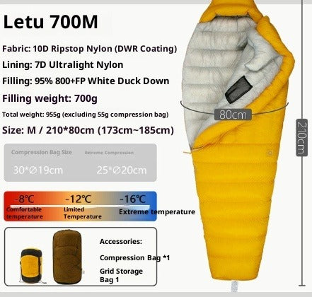 Ultralight Down Sleeping Bag for Camping & Hiking
