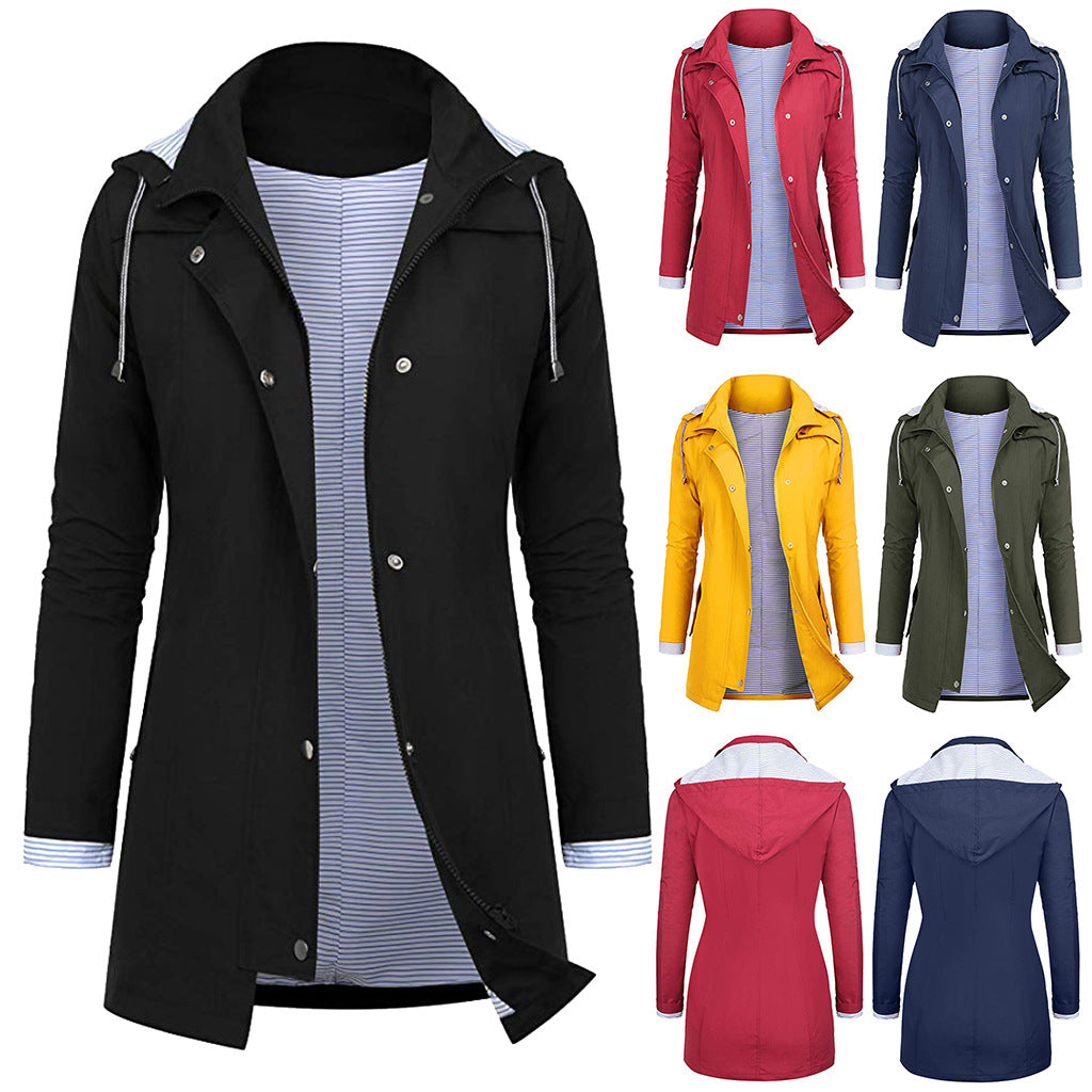 Lightweight Waterproof Hooded Women's Rain Jacket