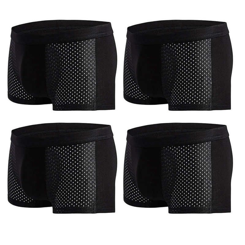 Men's Modal Boxer Shorts — Breathable Mesh Mid-Waist Underwear | Single & 4-Pack