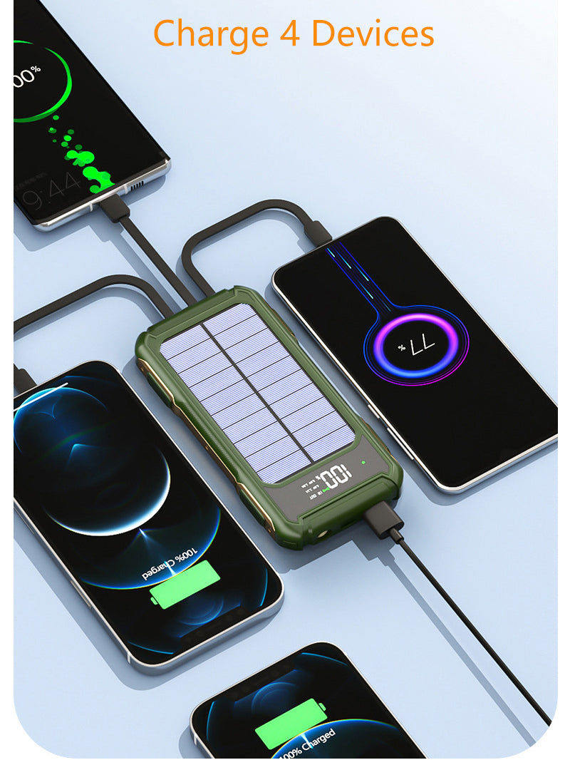 Solar Power Bank with Type C Fast Charging — 20000mAh Solar Charging | Outdoor & Travel