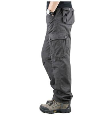 Khaki Military Cargo Pants — Multi-Pocket Tactical Wear | Men's Casual Outdoor