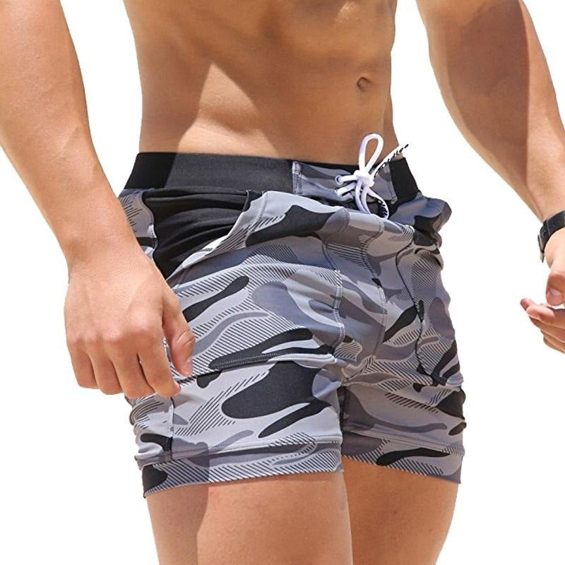 Men's Camouflage Swim Shorts – Cotton-Polyester Blend