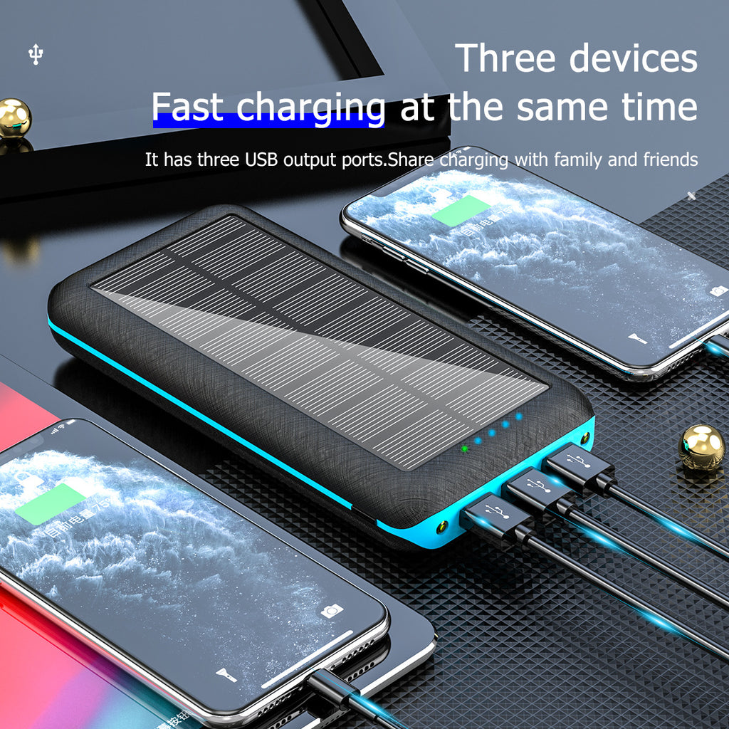 Solar Power Bank 3 USB — 10W Fast Charge 10000 & 20000mAh | Outdoor