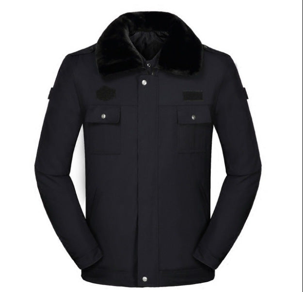 Winter Security Cotton Jacket — Thick Warm Workwear | Men's Insulated Jacket