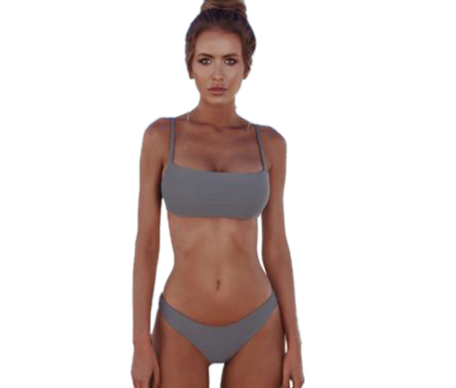 Women's Straight-Neck Two-Piece Bikini Set