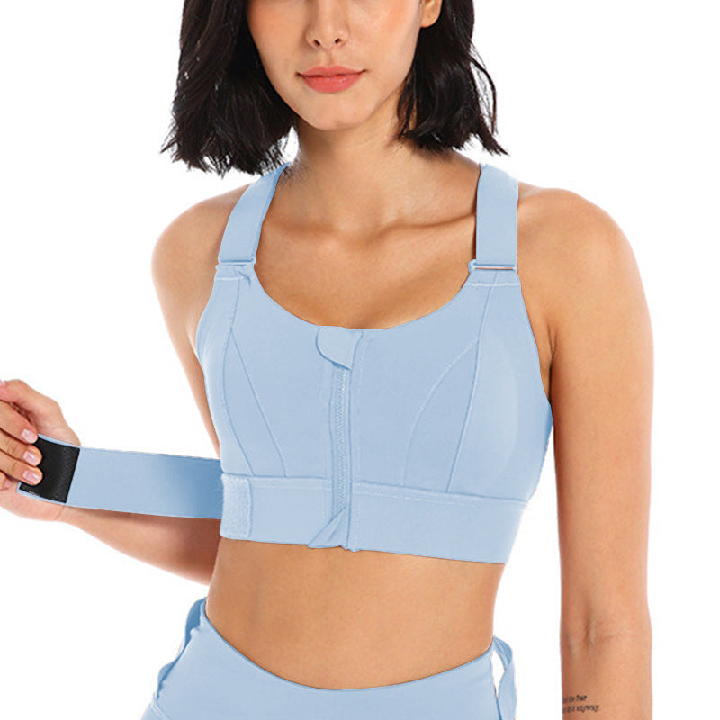 High-Impact Sports Bra for Plus-Size Women - Front-Zip Workout Bra