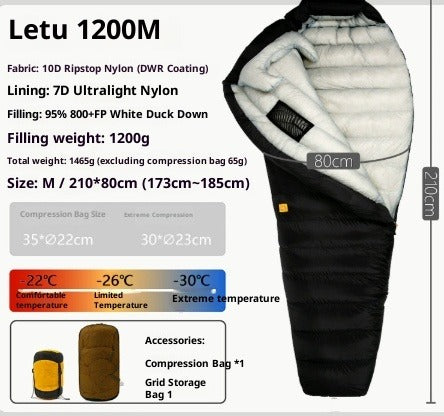 Ultralight Down Sleeping Bag for Camping & Hiking