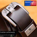 BekeleBOLO Genuine Cowhide Leather Belt — Split-Bar Alloy Buckle | Men's