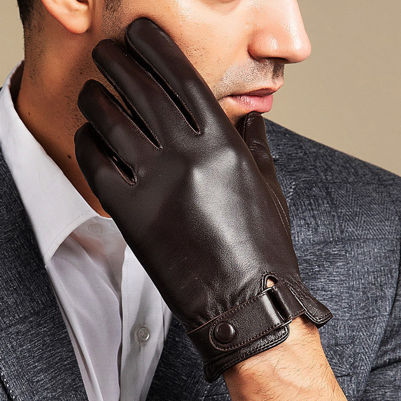 Men's Sheepskin Leather Gloves — Warm Velvet Lined | Driving & Outdoor
