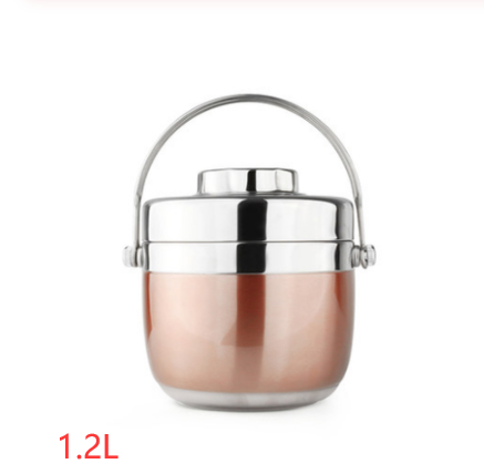 Stainless Steel Insulated Lunch Box, 2-Tier Bento Container