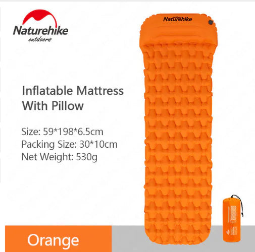 Outdoor Inflatable Mattress - Moisture-Proof Camping Tent Sleep Pad with Pillow Options | 1P & 2P