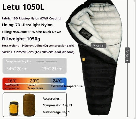 Ultralight Down Sleeping Bag for Camping & Hiking