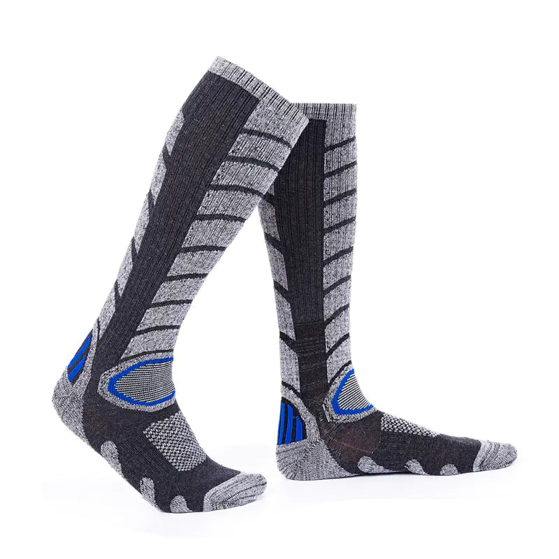 Thick Terry Hiking Socks for Men and Women - Cotton High Tube Cushioned Trail Socks