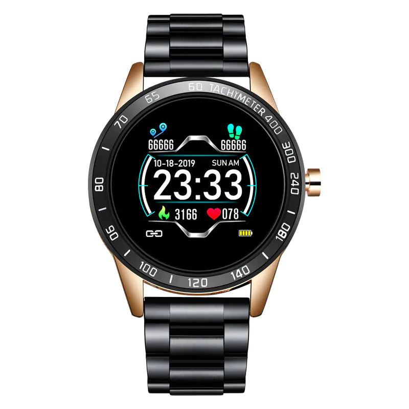 Multi-Functional Smart Watch with Steel Band - Business Style Alloy Case | Black, Gold, Silver
