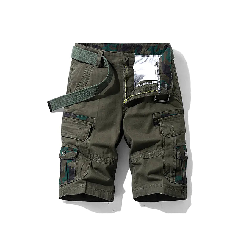 Men's 100% Cotton Cargo Shorts - Knee-Length Outdoor Shorts | Summer Wear
