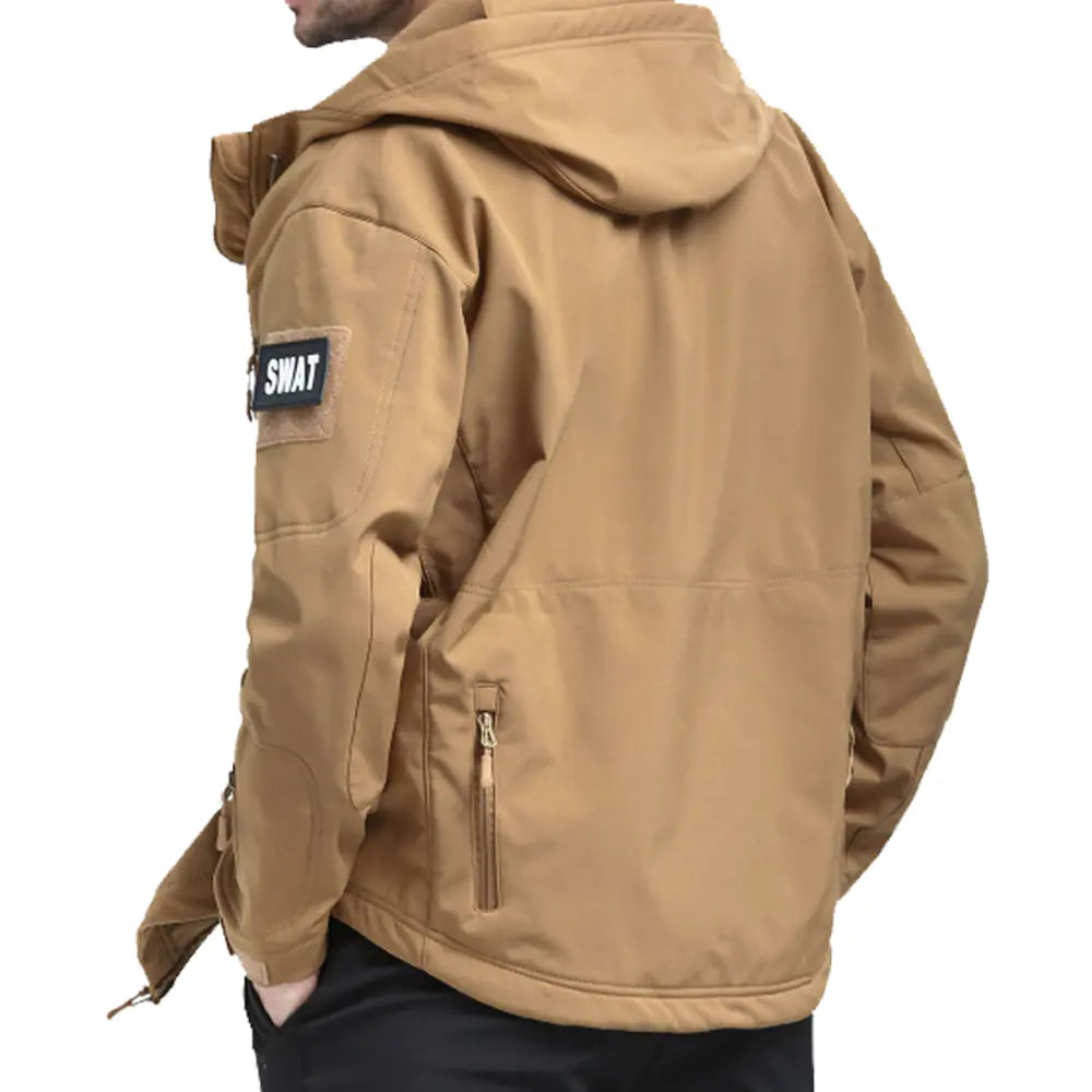 Men's Tactical Shark Skin Softshell Jacket — Waterproof Fleece Lined | Outdoor & Hiking
