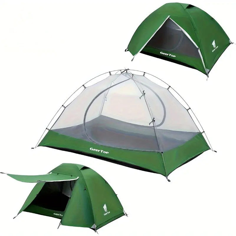 Ultralight 2-Person Waterproof Camping Tent - Double Layer Backpacking Tent with Vestibules