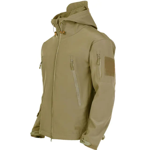 Men's Tactical Shark Skin Softshell Jacket — Waterproof Fleece Lined | Outdoor & Hiking