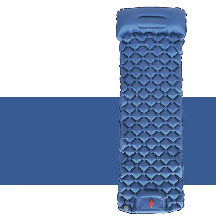 Outdoor Camping Press Inflatable Sleeping Pad - Lightweight Mat with Built-In Pillow