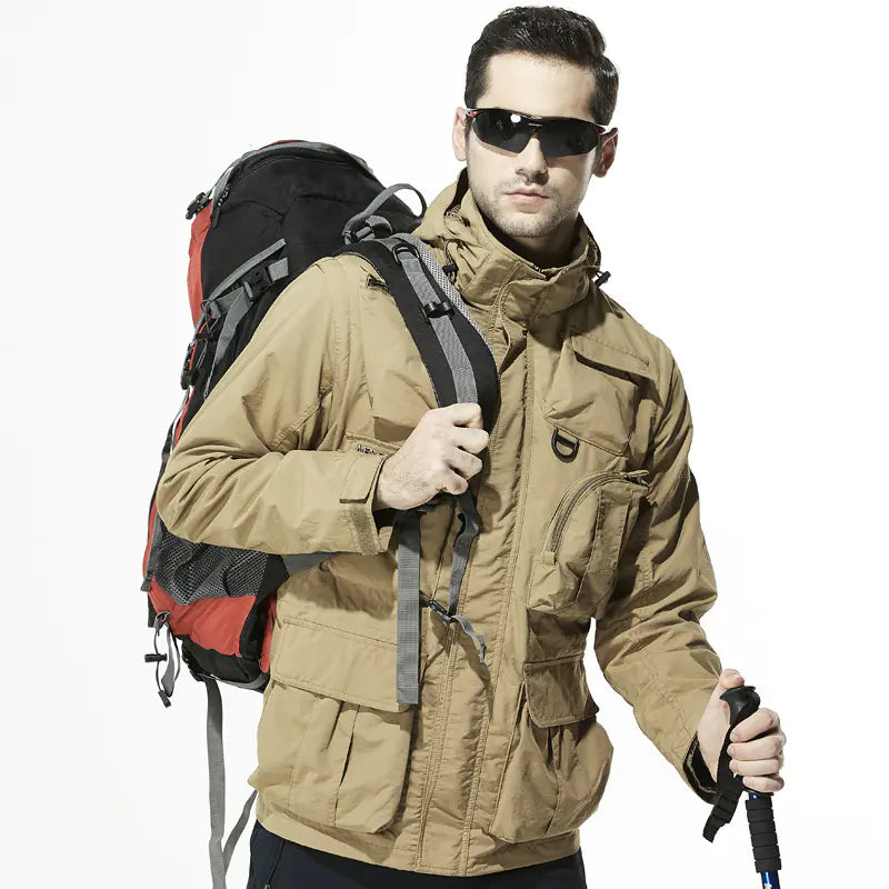 Men's Tactical Jacket with Removable Sleeves — Convertible Vest Memory Fabric | Outdoor & Casual